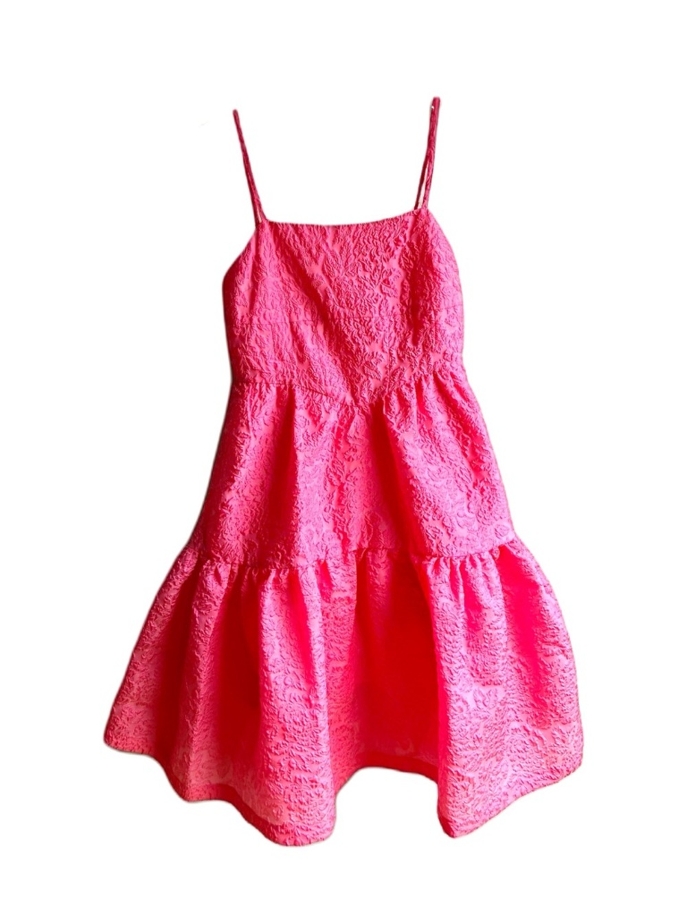 Hutch Tiered Corset Midi Dress Size 2P Barbie Pink Tiered Ruffles Formal Prom - Picture 5 of 13